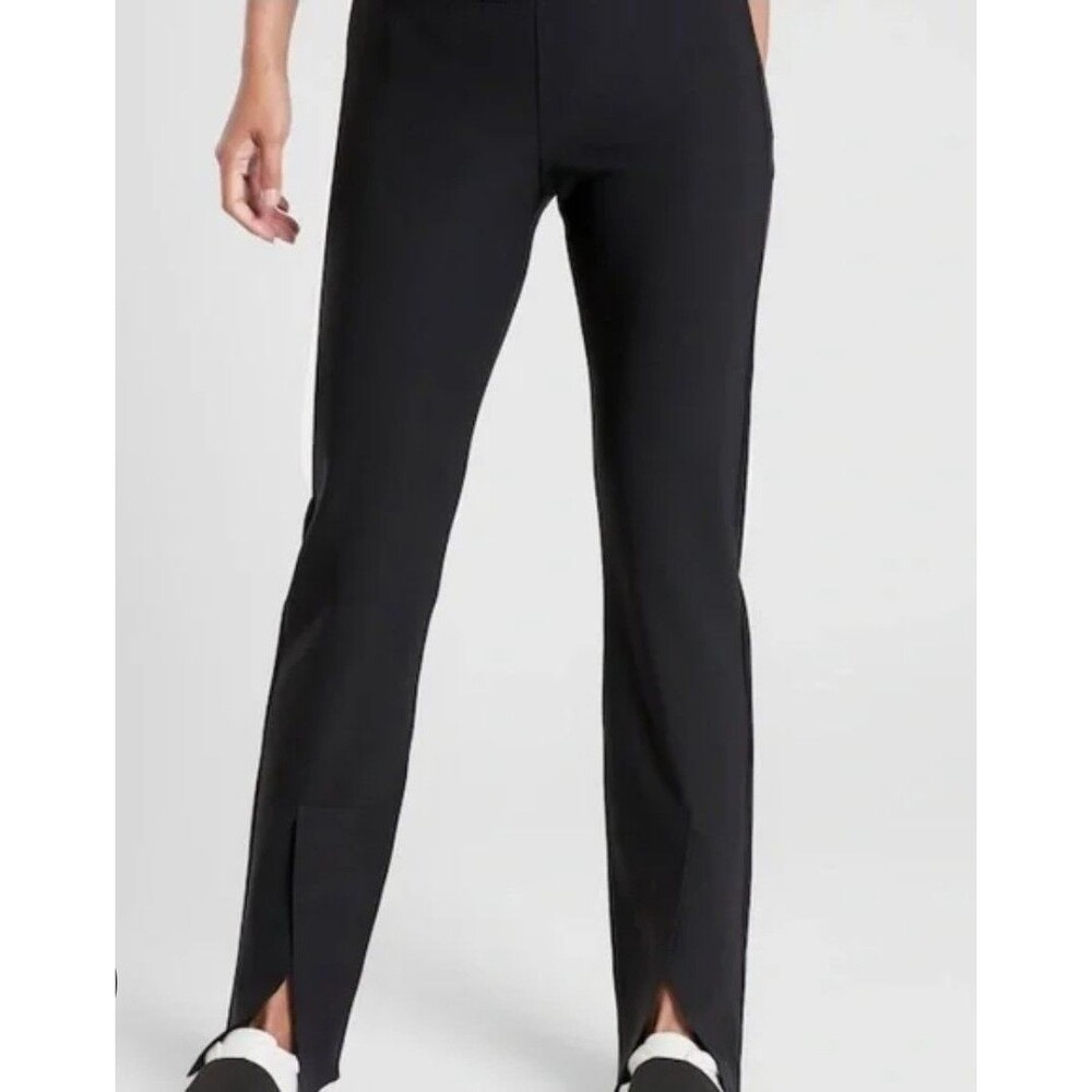 Athleta Women's Size 4 Black Nylon High Rise Side Zip Interstellar Tight